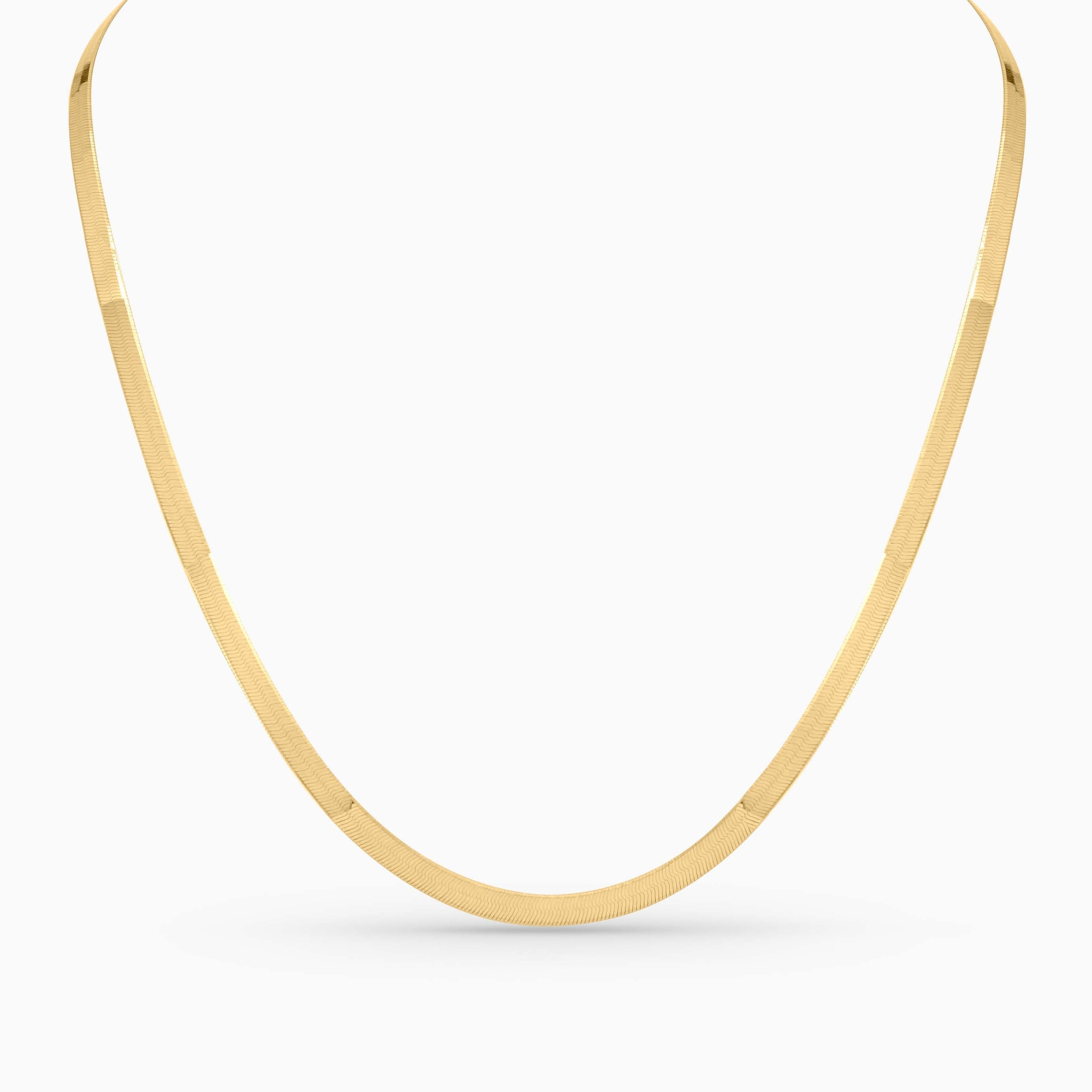 Women's Necklace 10K Gold Herringbone Necklace Pochy Jewelry in Miami