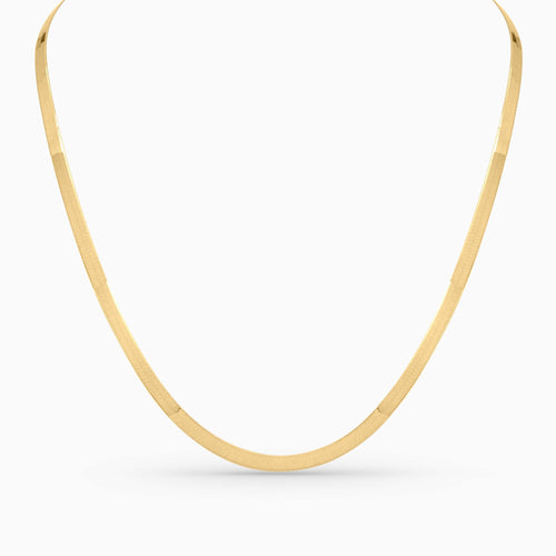 Women's Necklace 10K Gold Herringbone Necklace Pochy Jewelry in Miami
