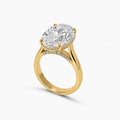 Women's Ring 7 CT Oval Pavé Engagement Ring in 10k Gold Pochy Jewelry in Miami