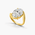 Women's Ring 7 CT Oval Solitaire Engagement Ring in 10k Gold Pochy Jewelry in Miami
