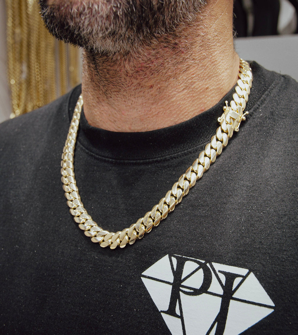 Cuban Link Chain 13mm Cuban Link Chain - Solid Gold Handcrafted in Miami Pochy Jewelry in Miami