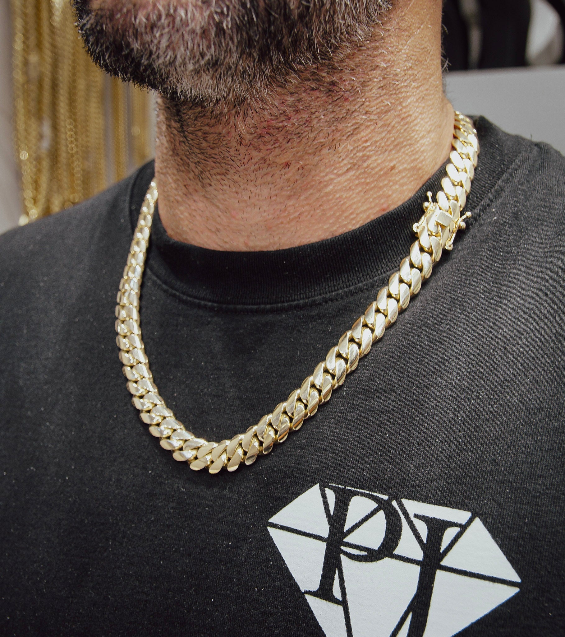 Cuban Link Chain 14mm Cuban Link Chain - Solid Gold Handcrafted in Miami Pochy Jewelry in Miami