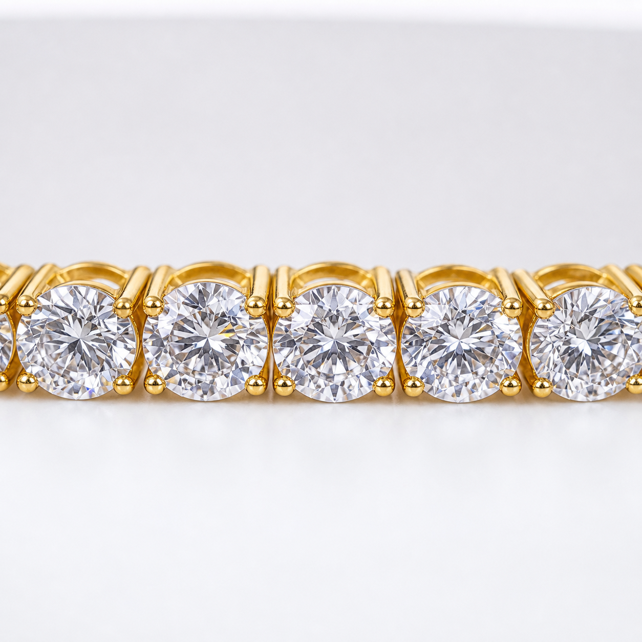 Women's Bracelet 3mm Lab Diamond Tennis Bracelet in 10K Gold Pochy Jewelry in Miami