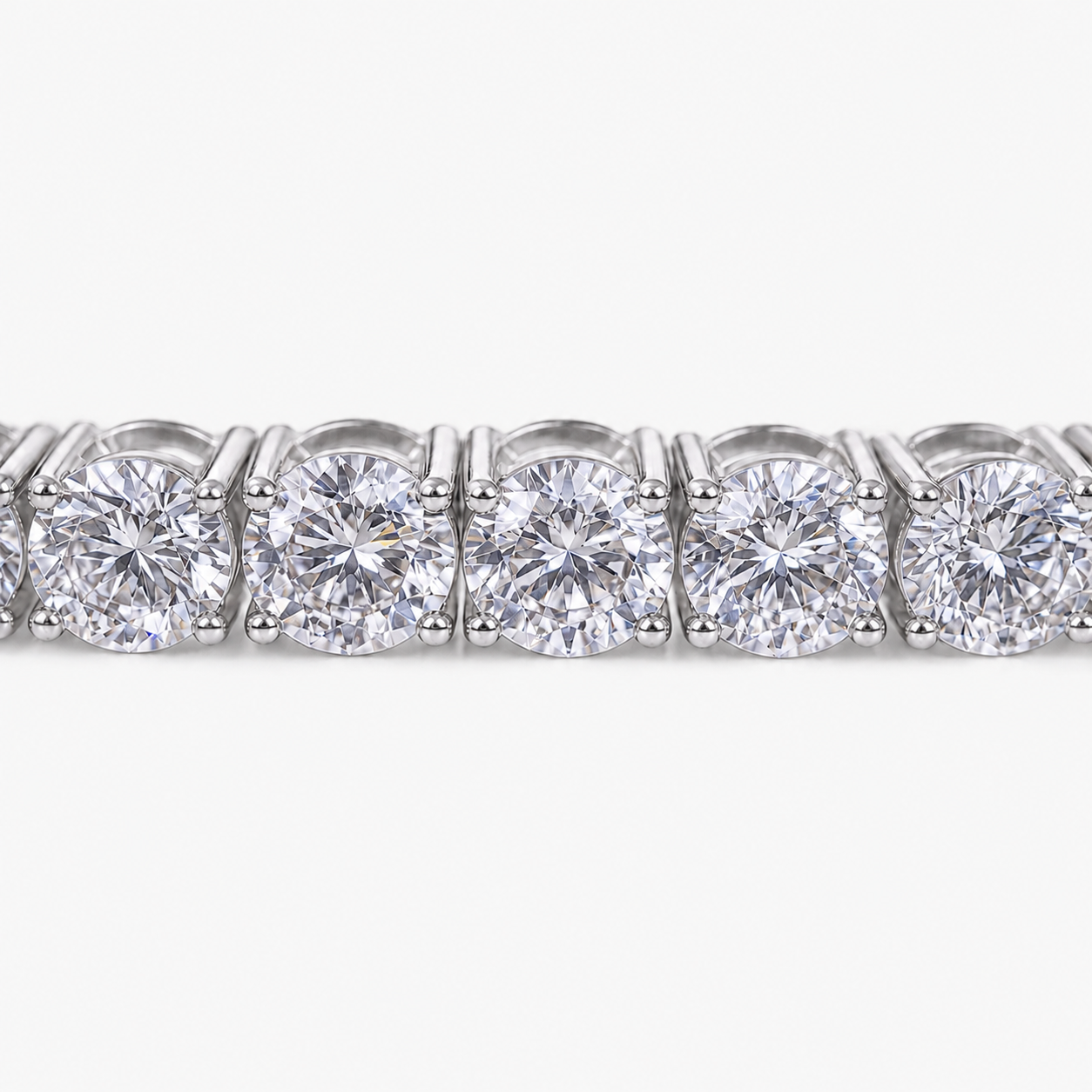 Women's Bracelet 3mm Lab Diamond Tennis Bracelet in 10K White Gold Pochy Jewelry in Miami