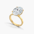 Women's Ring 9CT Oval Hidden Halo Engagement Ring in 10k Gold Pochy Jewelry in Miami