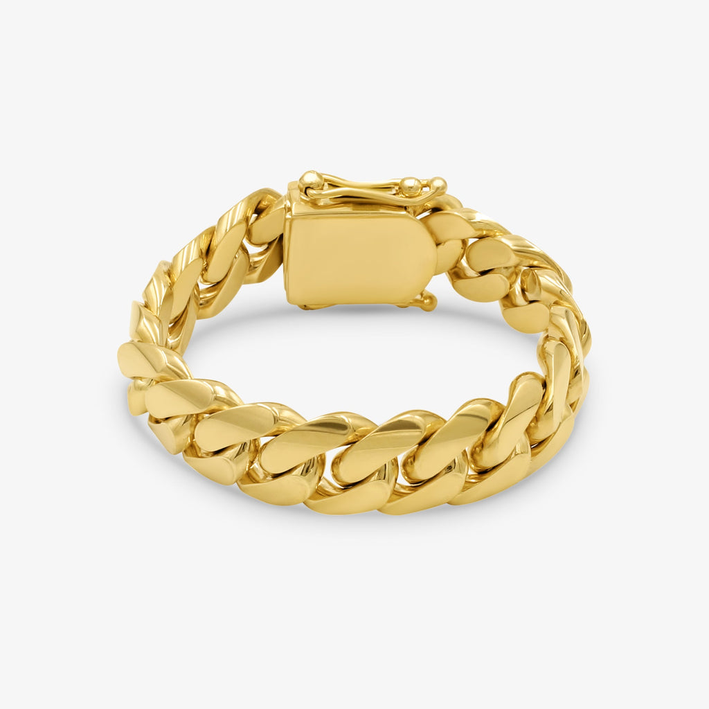 Cuban Link Bracelet 17mm Cuban Link Bracelet - Solid Gold Handcrafted in Miami Pochy Jewelry in Miami