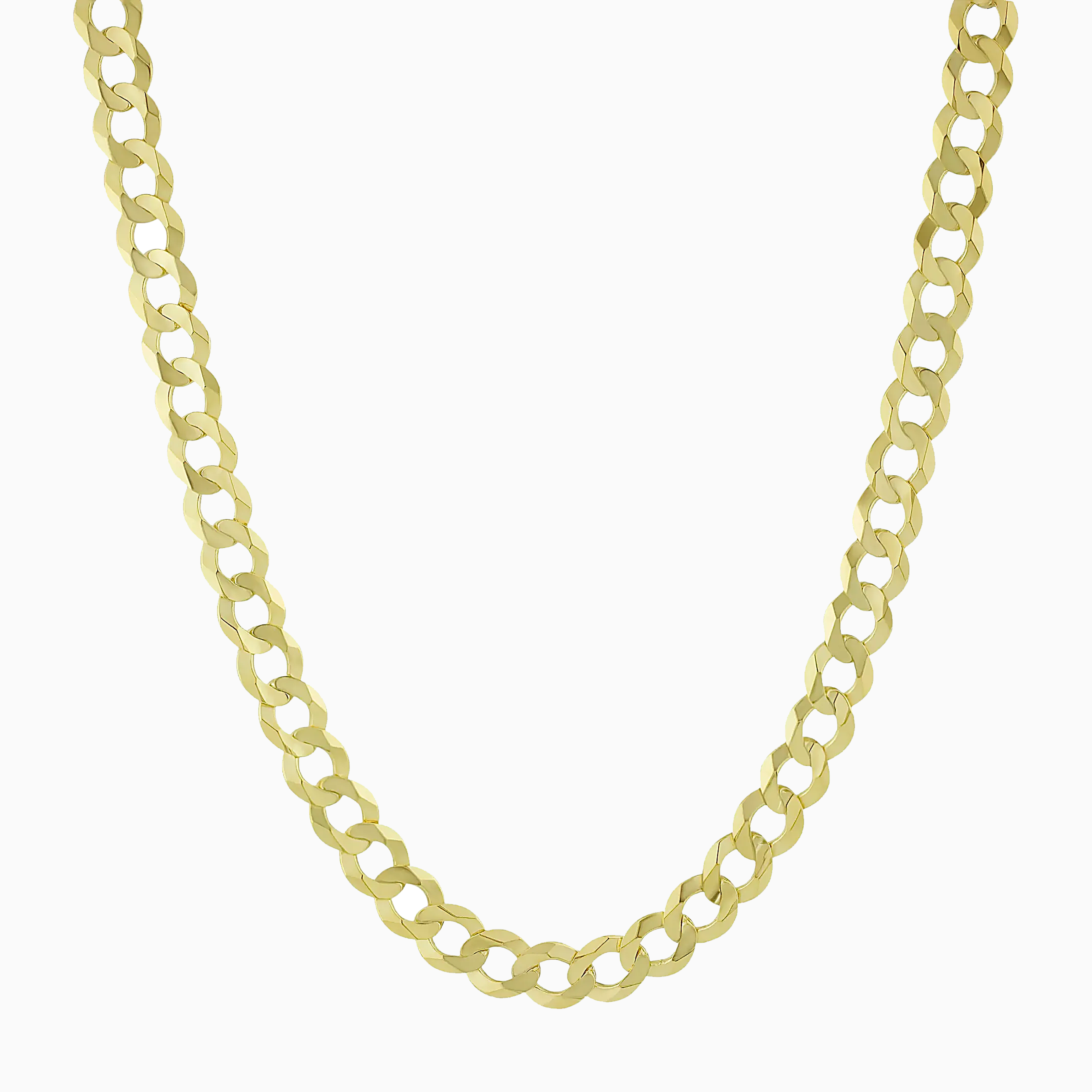 Necklace Curb Link Solid Chain in 10K Gold Pochy Jewelry in Miami