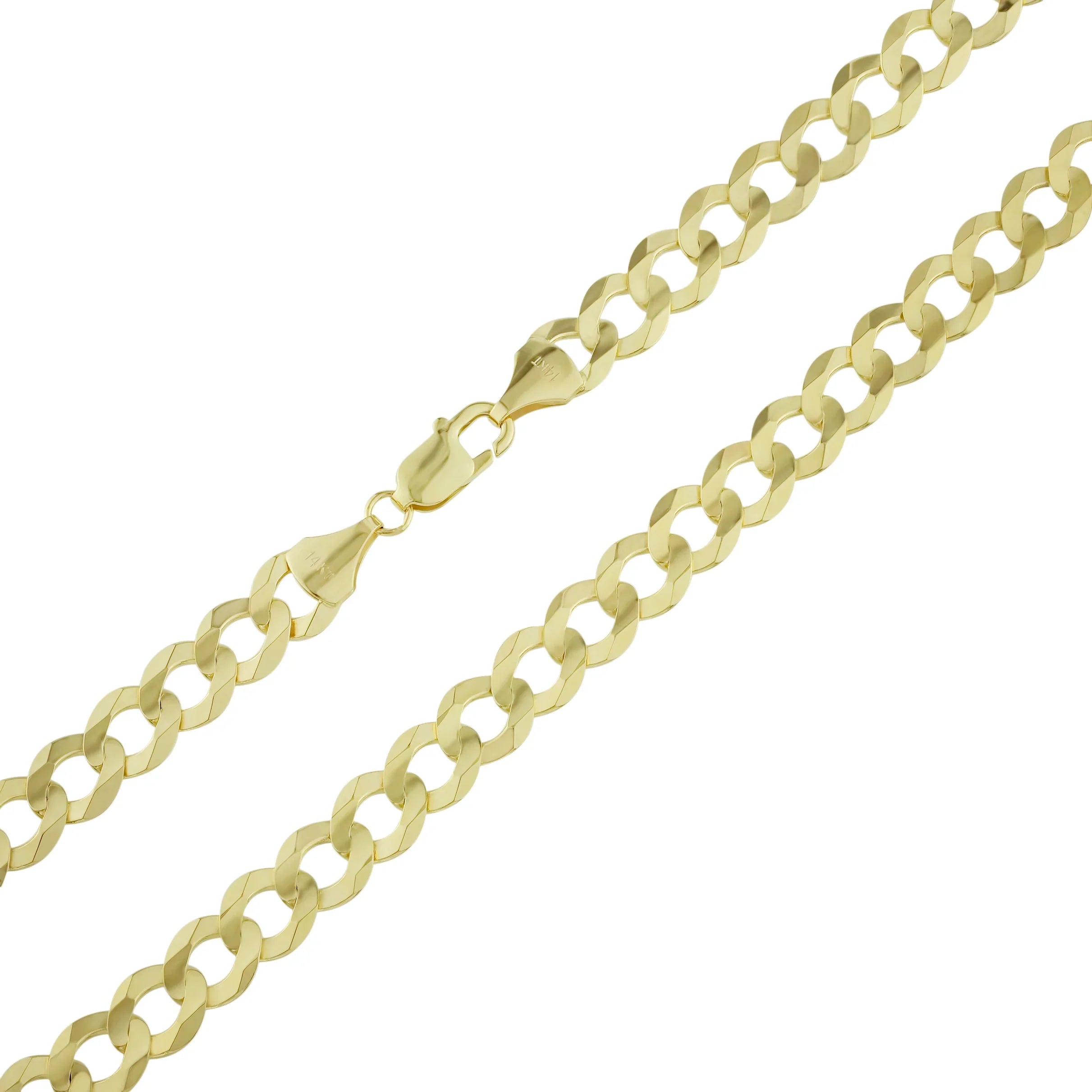 Necklace Curb Link Solid Chain in 10K Gold Pochy Jewelry in Miami