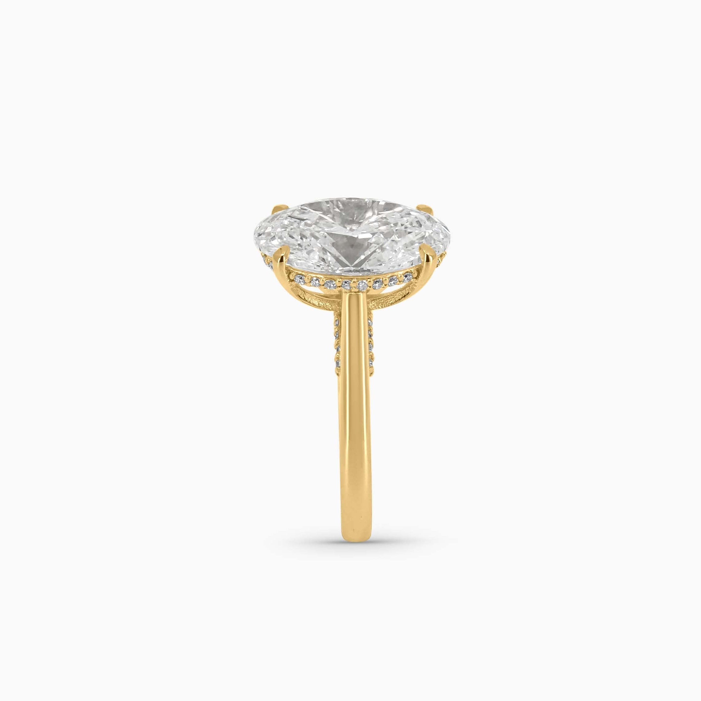 Women's Ring 7 CT Oval Pavé Engagement Ring in 10k Gold Pochy Jewelry in Miami