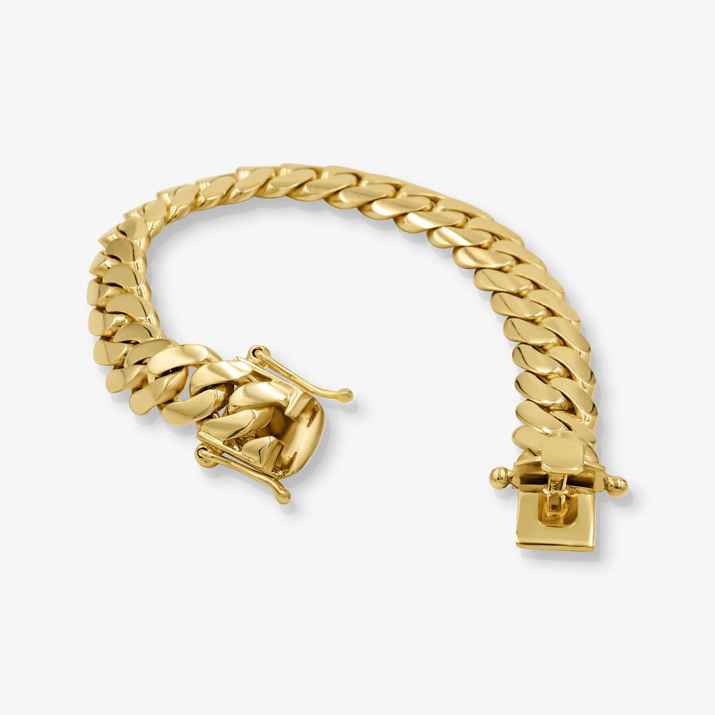 Cuban Link Bracelet 12mm Cuban Link Bracelet - Solid Gold Handcrafted in Miami Pochy Jewelry in Miami