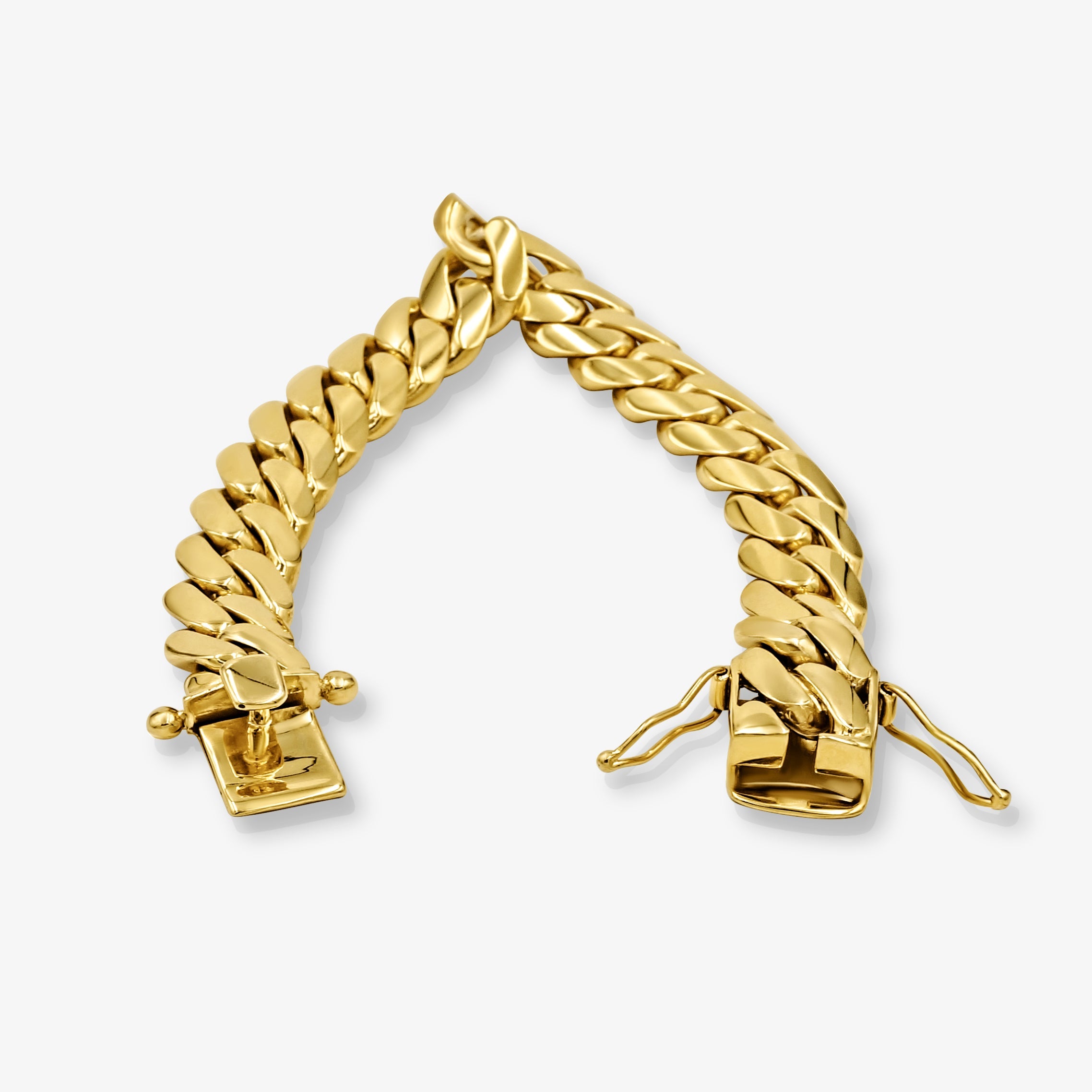 Cuban Link Bracelet 14mm Cuban Link Bracelet - Solid Gold Handcrafted in Miami Pochy Jewelry in Miami