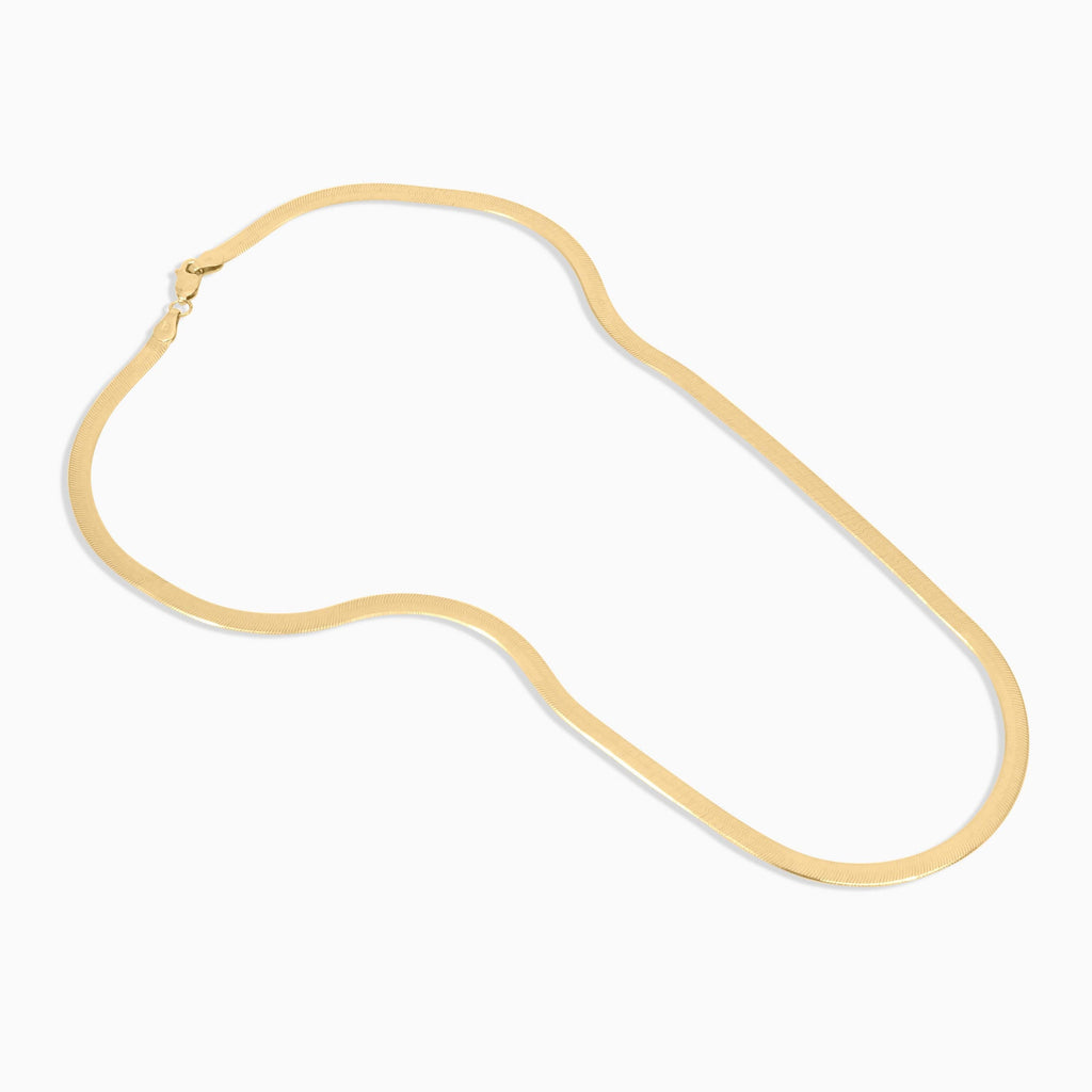 Women's Necklace 10K Gold Herringbone Necklace Pochy Jewelry in Miami