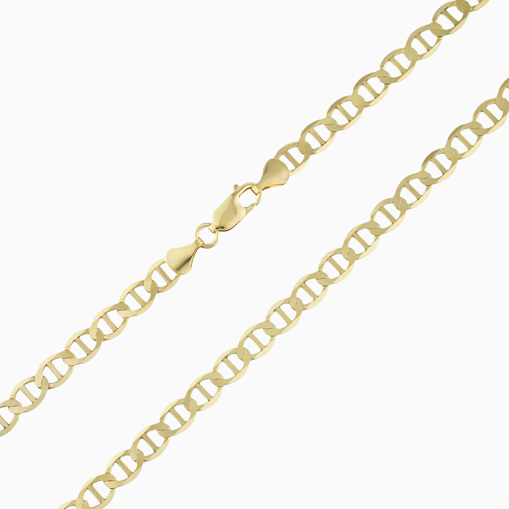 Necklace Flat Mariner Link Chain Necklace 10K Pochy Jewelry in Miami