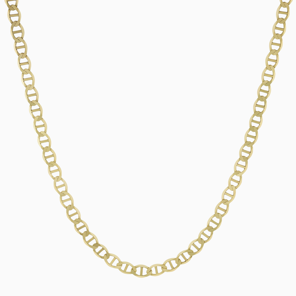 Necklace Flat Mariner Link Chain Necklace 10K Pochy Jewelry in Miami
