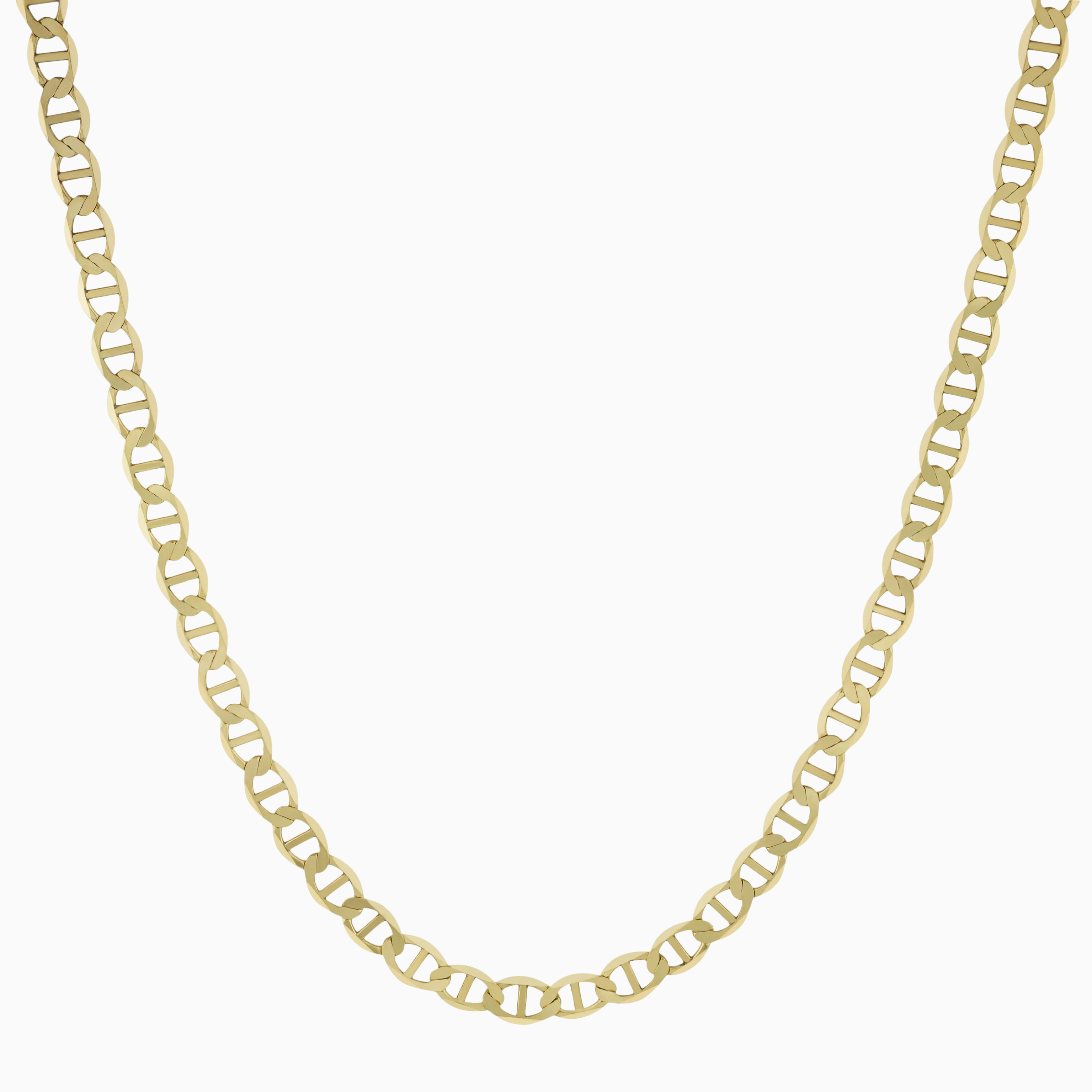 Necklace Flat Mariner Link Chain Necklace 10K Pochy Jewelry in Miami