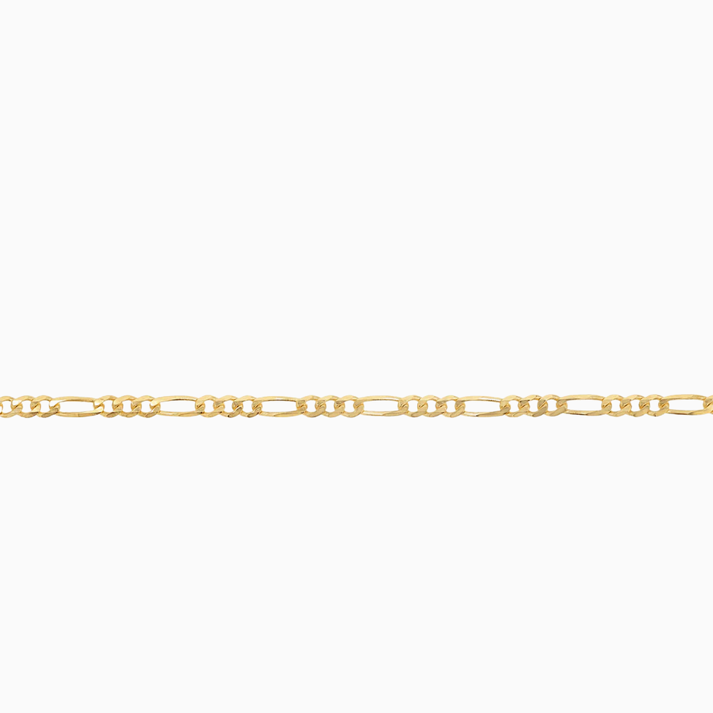 Necklace 10K Yellow Gold 2.6mm Mini Figaro Chain Pochy Jewelry in Miami
