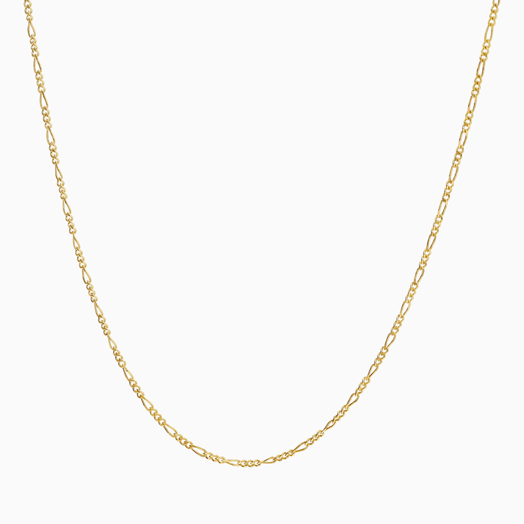 Necklace 10K Yellow Gold 2.6mm Mini Figaro Chain Pochy Jewelry in Miami