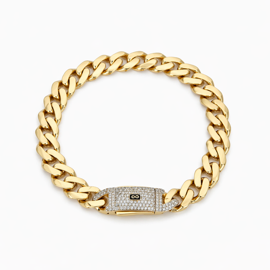 Men's Bracelet 14K Yellow Gold Monaci Bracelet Pochy Jewelry in Miami