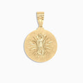 Pendants 10K Gold Round Saint Lazarus Medal Pendant – Religious Jewelry Pochy Jewelry in Miami