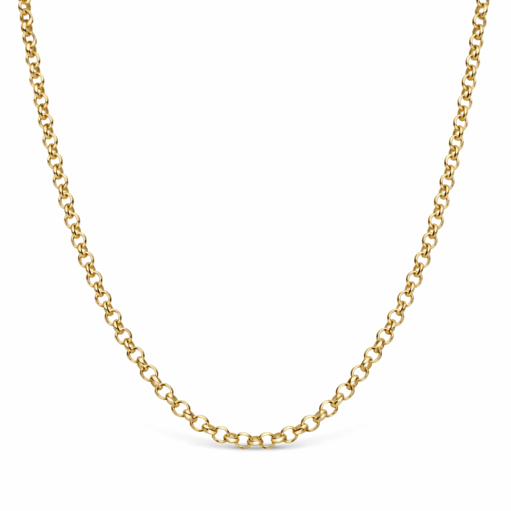 Necklace 10K Yellow Gold Rolo Link Chain Pochy Jewelry in Miami