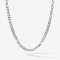 Cuban Link Chain 7mm Silver Handmade Cuban Link Chain Pochy Jewelry in Miami