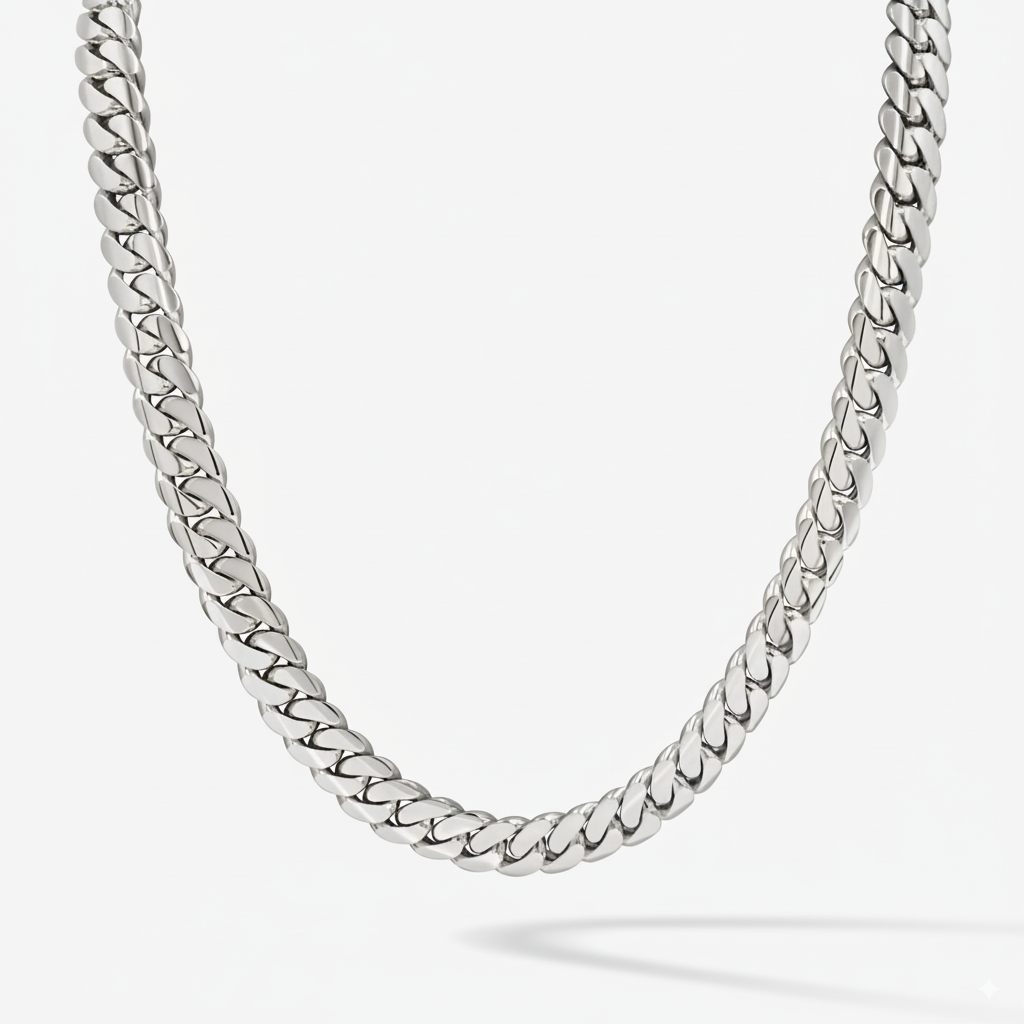 Cuban Link Chain 12mm Silver Handmade Cuban Link Chain Pochy Jewelry in Miami