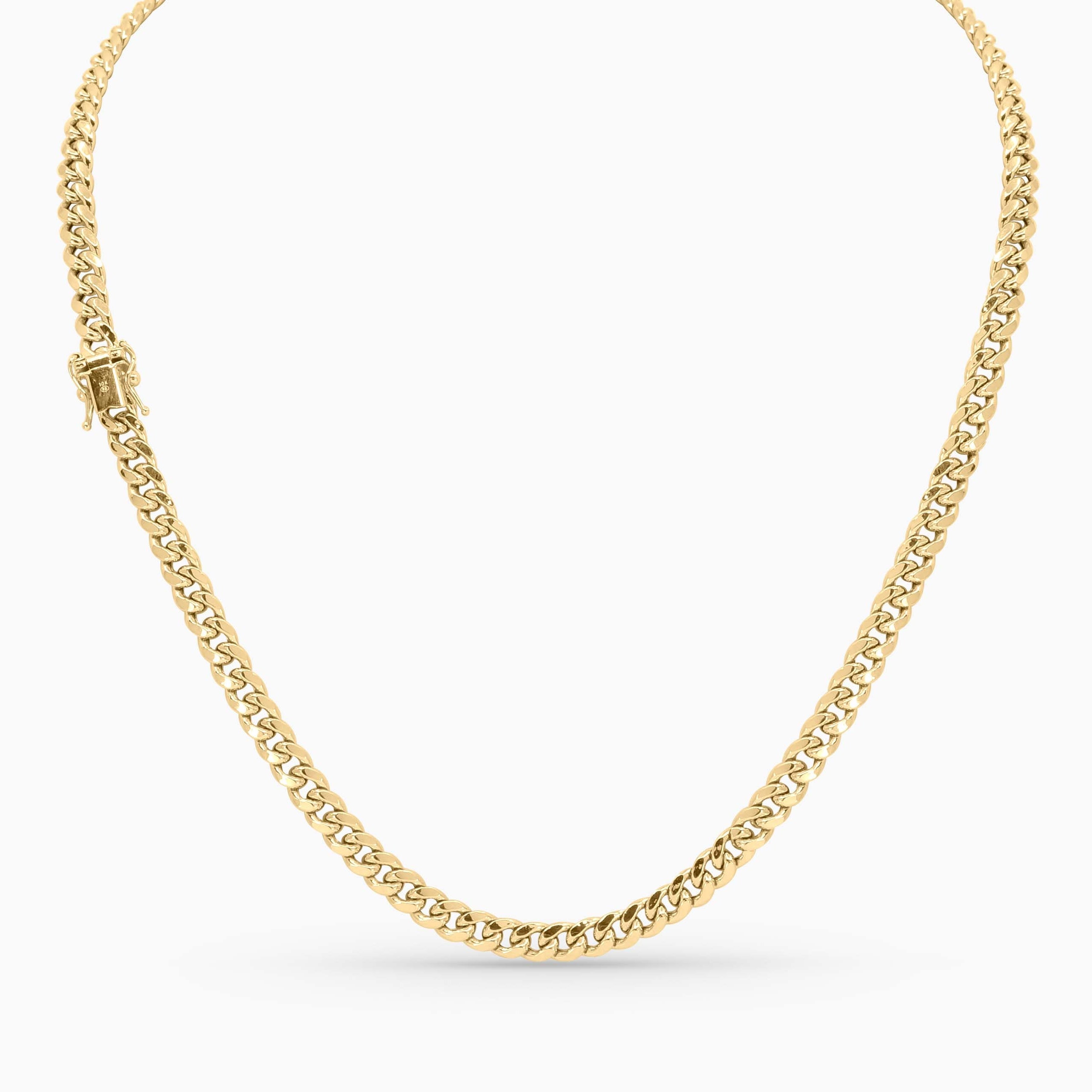 Necklace 10K Hallow Gold Cuban Link Chain Pochy Jewelry in Miami