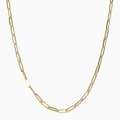 Women's Necklace 10K Hallow Gold Paper Clip Chain Pochy Jewelry in Miami