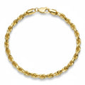 Men's Bracelet 10K Yellow Gold Rope Bracelet Pochy Jewelry in Miami