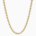 Necklace Rope Chain Hallow in 10K Gold Pochy Jewelry in Miami